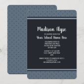 青い水玉の大学トランクパーティー 招待状 (正面/裏面)