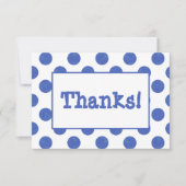 青い水玉の誕生日パーティー サンキューカード (正面)