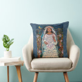 青い水玉模様が付いているあられのメリー祈りの言葉の枕 クッション (椅子)