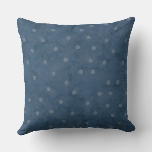 青い水玉模様が付いているあられのメリー祈りの言葉の枕 クッション (裏面)