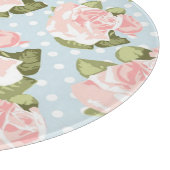 青い水玉模様が付いている美しいばら色パターン カッティングボード (角)