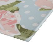 青い水玉模様が付いている美しいばら色パターン カッティングボード (角)