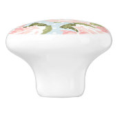 青い水玉模様が付いている美しいばら色パターン セラミックノブ (側面)