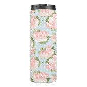 青い水玉模様が付いている美しいばら色パターン タンブラー (裏面)