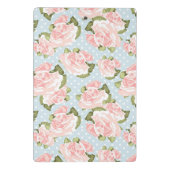 青い水玉模様が付いている美しいばら色パターン ミニクリップボード (裏面)