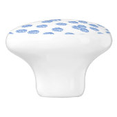 青い水玉模様が付いている陶磁器のノブ セラミックノブ (側面)
