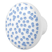 青い水玉模様が付いている陶磁器のノブ セラミックノブ (右)