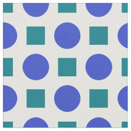 青い水玉模様と緑の正方形 ファブリック