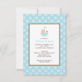 青い水玉模様のベビーシャワー招待状 招待状 (裏面)
