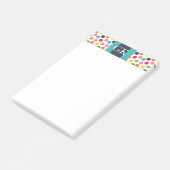 青い水玉模様のモノグラムのポスト・イット ポストイット (アングル)