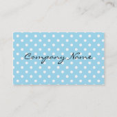 青い水玉模様のレトロのスタイルのファッションカード 名刺 (裏面)