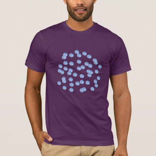 青い水玉模様の人のクラシックなTシャツ Tシャツ (正面)