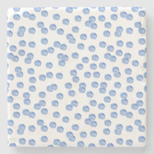 青い水玉模様の大理石の石造りのコースター ストーンコースター (正面)