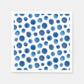 青い水玉模様の水色。ネイビーモダン型 スタンダードカクテルナプキン (正面)