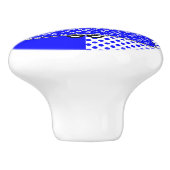 青い水玉模様の背景のメアリー人形 セラミックノブ (側面)