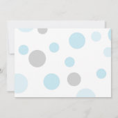 青い水玉模様の誕生の発表の写真カード 案内状 (裏面)