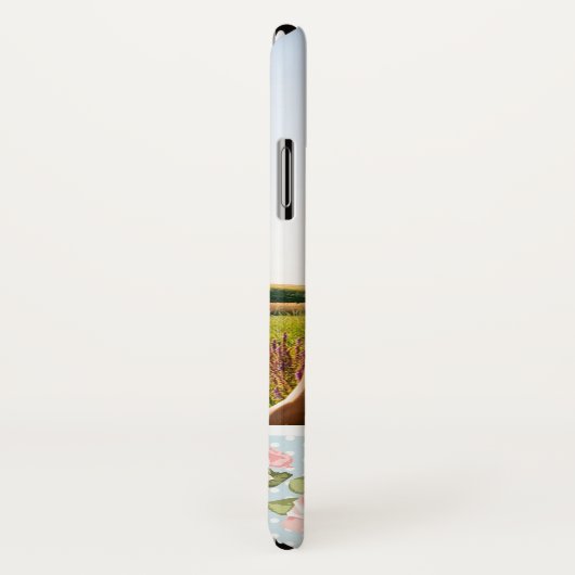 青い水玉模様を持つカスタムな写真及びモノグラムのバラ Case-Mate iPhoneケース (裏面/右)