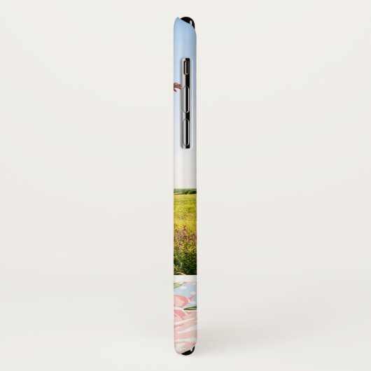 青い水玉模様を持つカスタムな写真及びモノグラムのバラ Case-Mate iPhoneケース (裏面/左)