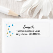 青い水玉模様アドレステーブル ラベル (インサイチュ)