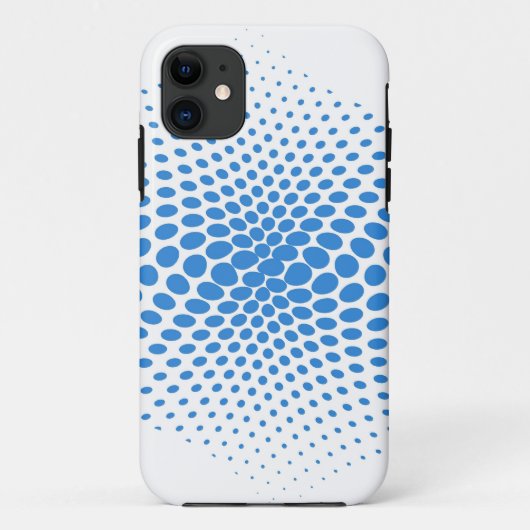 青い水玉模様オンホワイト Case-Mate iPhoneケース (裏面)