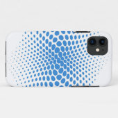 青い水玉模様オンホワイト Case-Mate iPhoneケース (裏面(横))