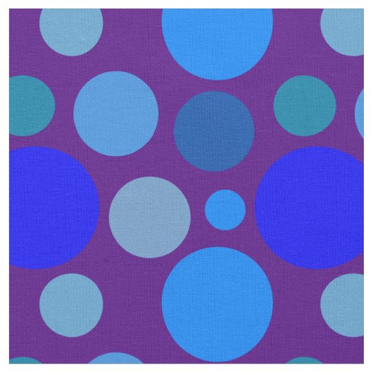 青い水玉模様パターン ファブリック (クローズアップ)