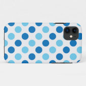 青い水玉模様パターン Case-Mate iPhoneケース (裏面(横))
