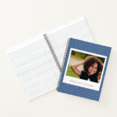 青い水玉模様パーソナライズされたの写真 ノートブック (内部)