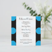 青い水玉模様点々のある、ドット、リハーサルディナー 招待状 (スタンド正面)