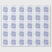 青い水玉模様箱 ラッピングペーパー (フラット)