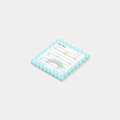 青い水玉模様、かわいい星と虹3" x 3" ポストイット (アングル)