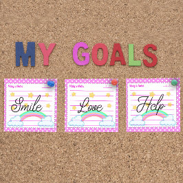 青い水玉模様、かわいい星と虹3" x 3" ポストイット