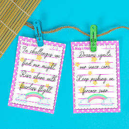 青い水玉模様、かわいい星と虹4" x 6" ポストイット