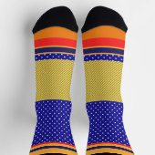 青い水玉模様+その他のストライプ ソックス (上部)