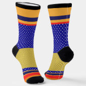 青い水玉模様+その他のストライプ ソックス (傾斜あり)