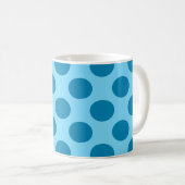 青い水玉模様 – シームレスパターン装飾用クッション コーヒーマグカップ (正面右)
