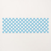 青い水玉模様、水玉模様パターン、ドット点々のある、 ヨガマット (裏面(横))