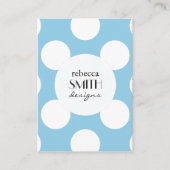 青い水玉模様、水玉模様パターン、ドット点々のある、 名刺 (正面)
