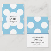 青い水玉模様、水玉模様パターン、ドット点々のある、 名刺 (正面/裏面)