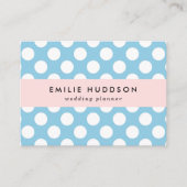 青い水玉模様、水玉模様パターン、ドット点々のある、 名刺 (正面)