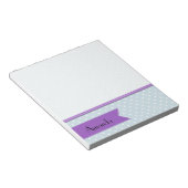 青い水玉模様、水玉模様パターン、名前 ノートパッド (アングル)