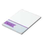 青い水玉模様、水玉模様パターン、名前 ノートパッド (回転)