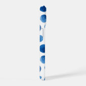 青い水玉模様。水色ネイビー航海の模様 iPhone 15ケース (右側面)