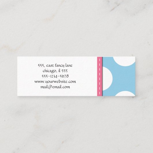 青い水玉模様、灰色の水玉模様、パター点々のあるン スキニー名刺 (裏面)