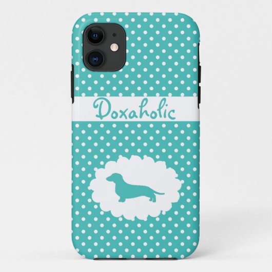 青い水玉模様Doxaholic Case-Mate iPhoneケース (裏面)