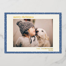 青い水玉雪シンプル写真ゴールド