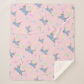 青い水色かわいいユニコーン虹の星模様 シェルパブランケット (正面)