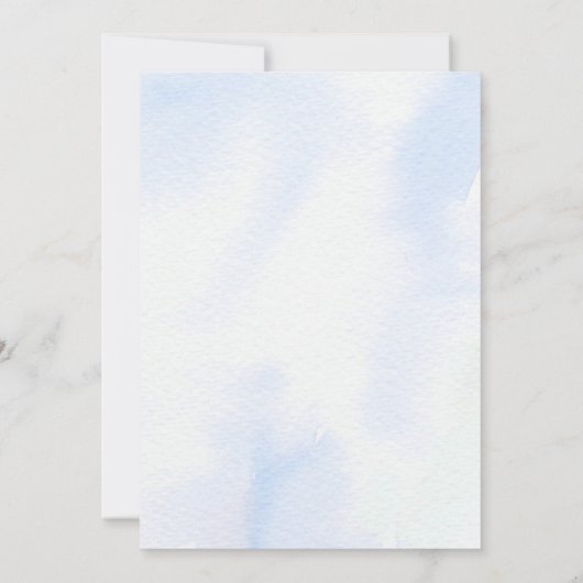 青い水色で弓を引く | バプテスマ 招待状 (裏面)