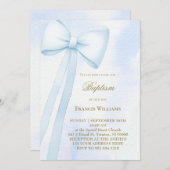 青い水色で弓を引く | バプテスマ 招待状 (正面/裏面)