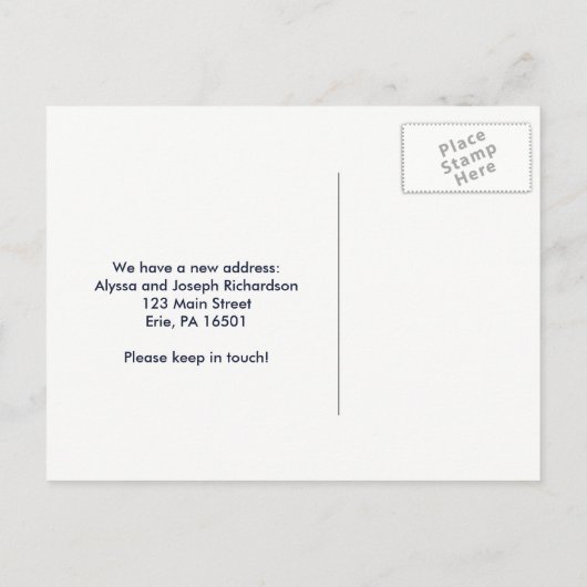 青い水色で新しいアドレスを見るパイナップル 案内ポストカード (裏面)